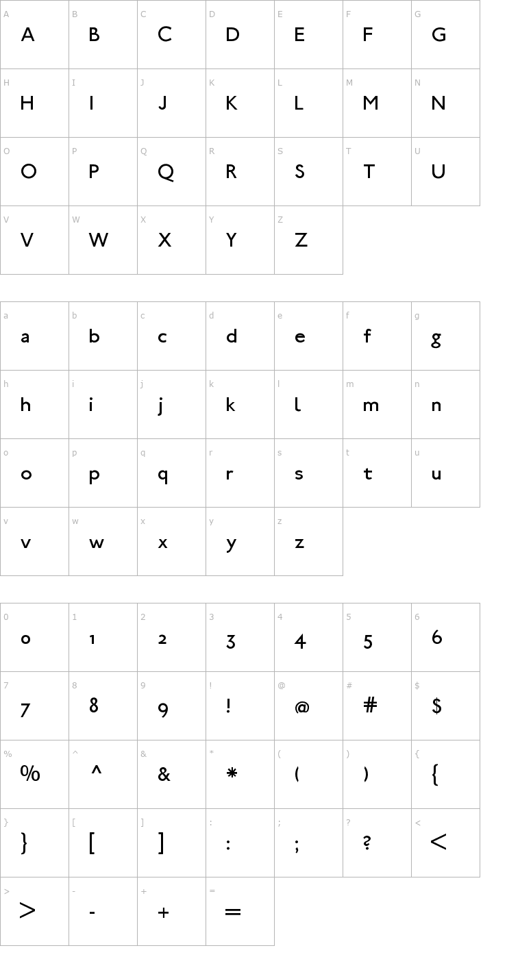 Character Map Ubahn Font