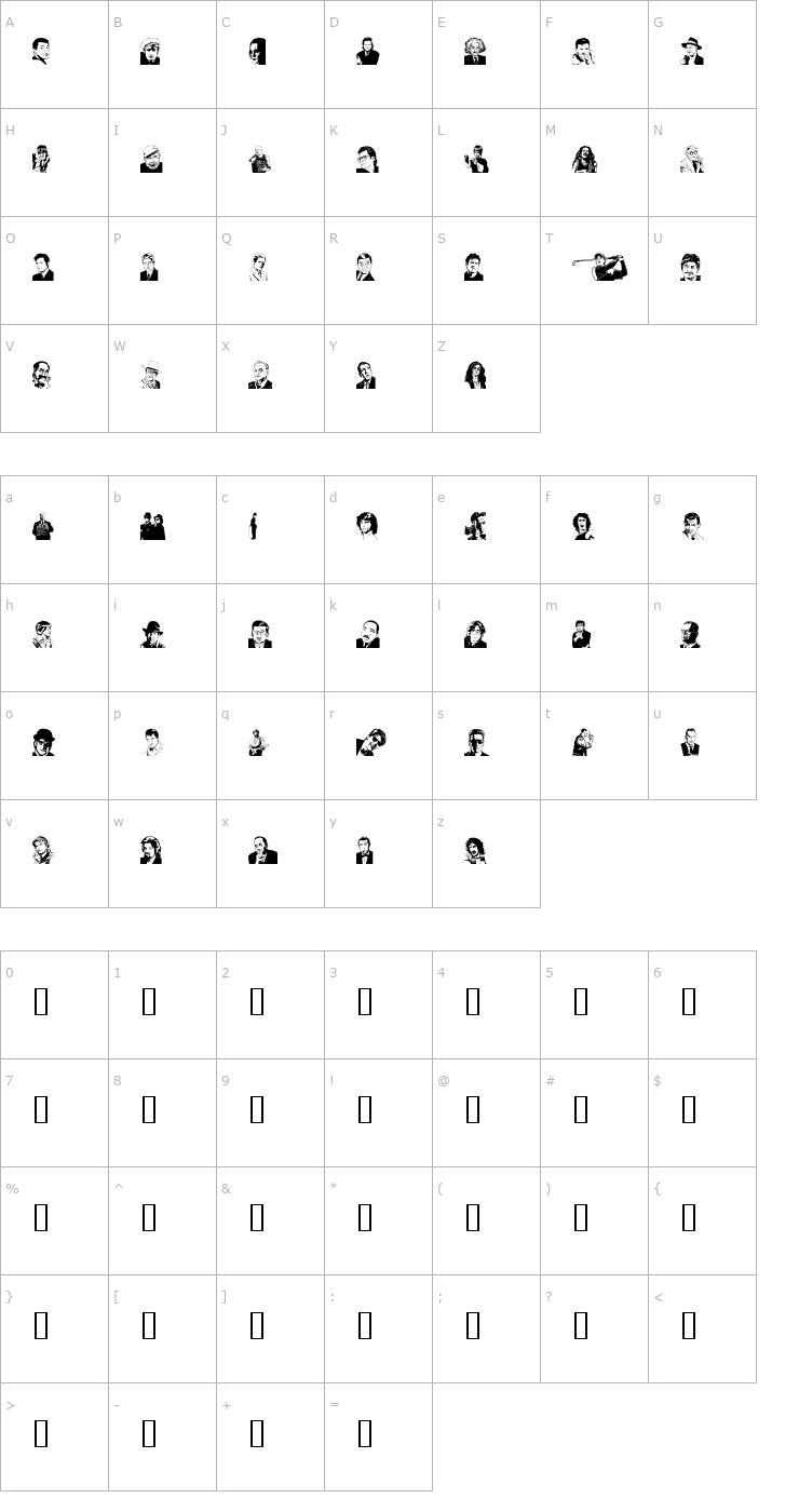 Character Map UdeMAN Font