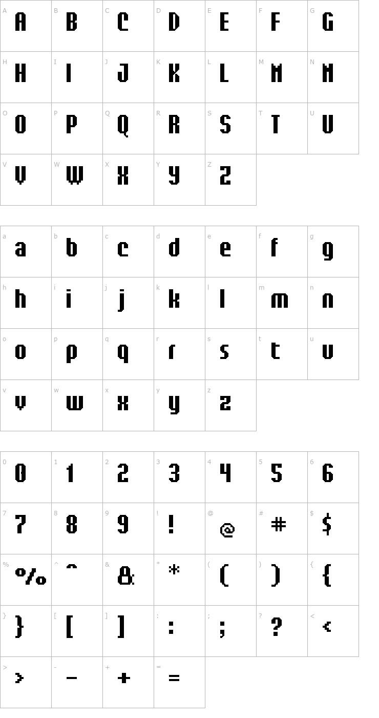 Character Map UF Android Bold Font