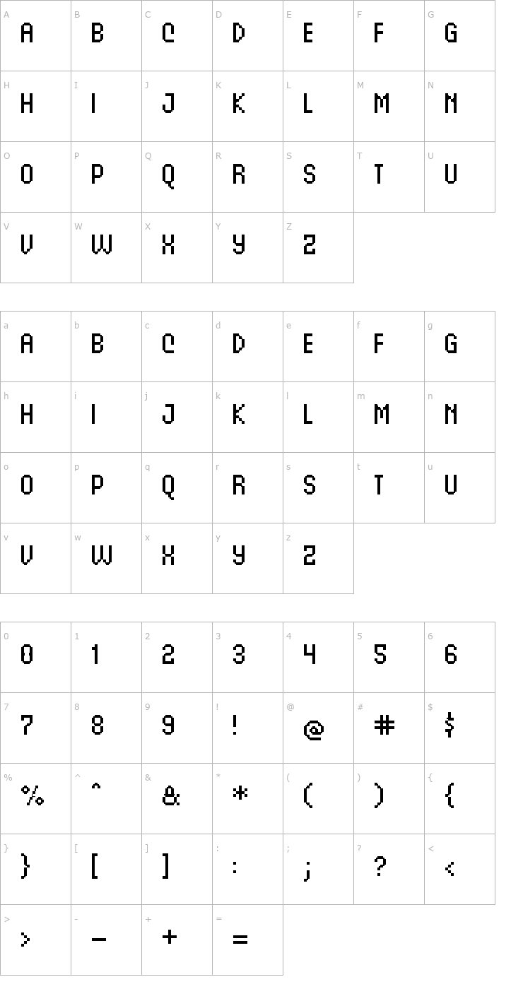 Character Map UF Android Menu Font