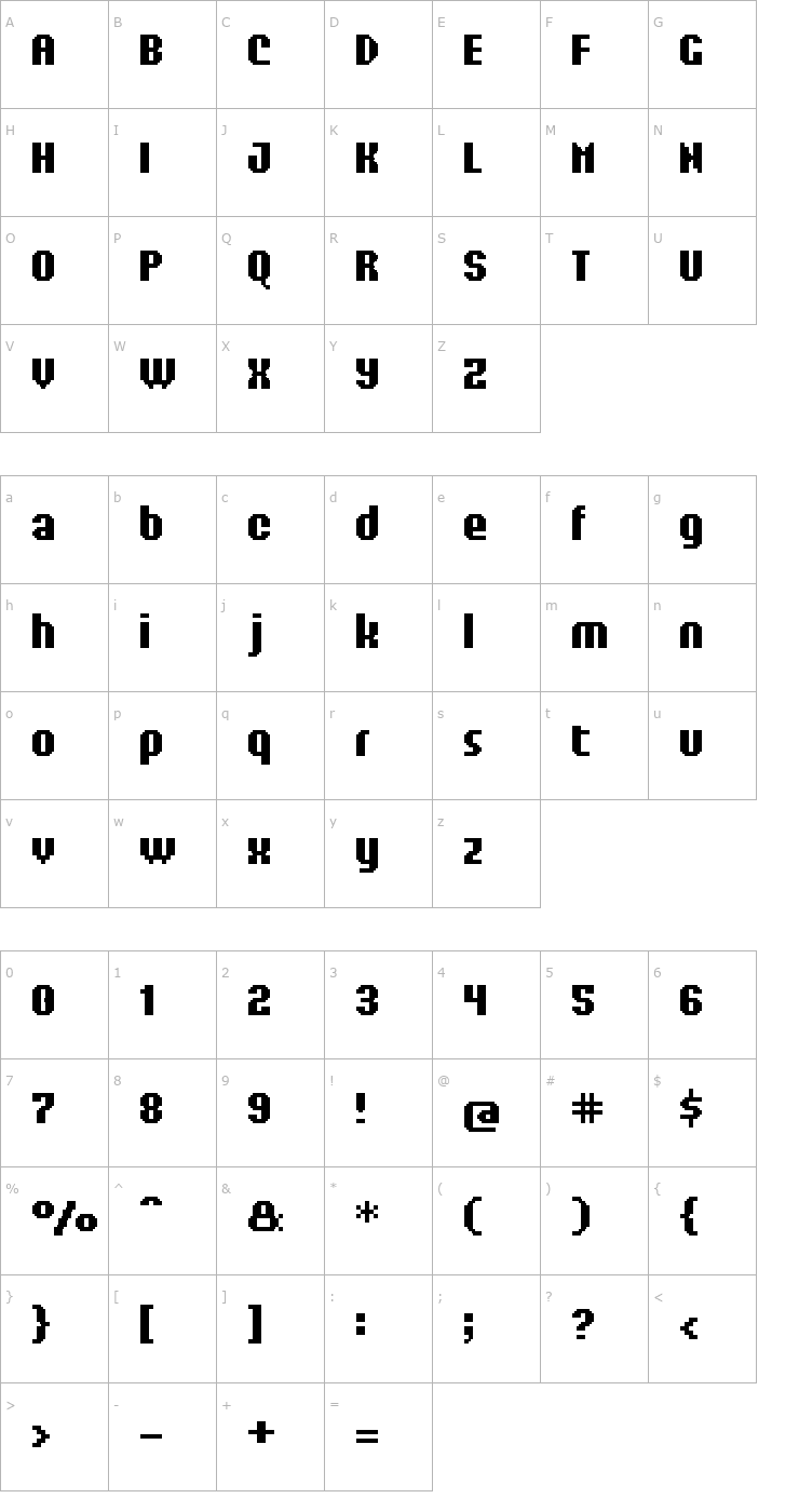 Character Map UF California Bold Font