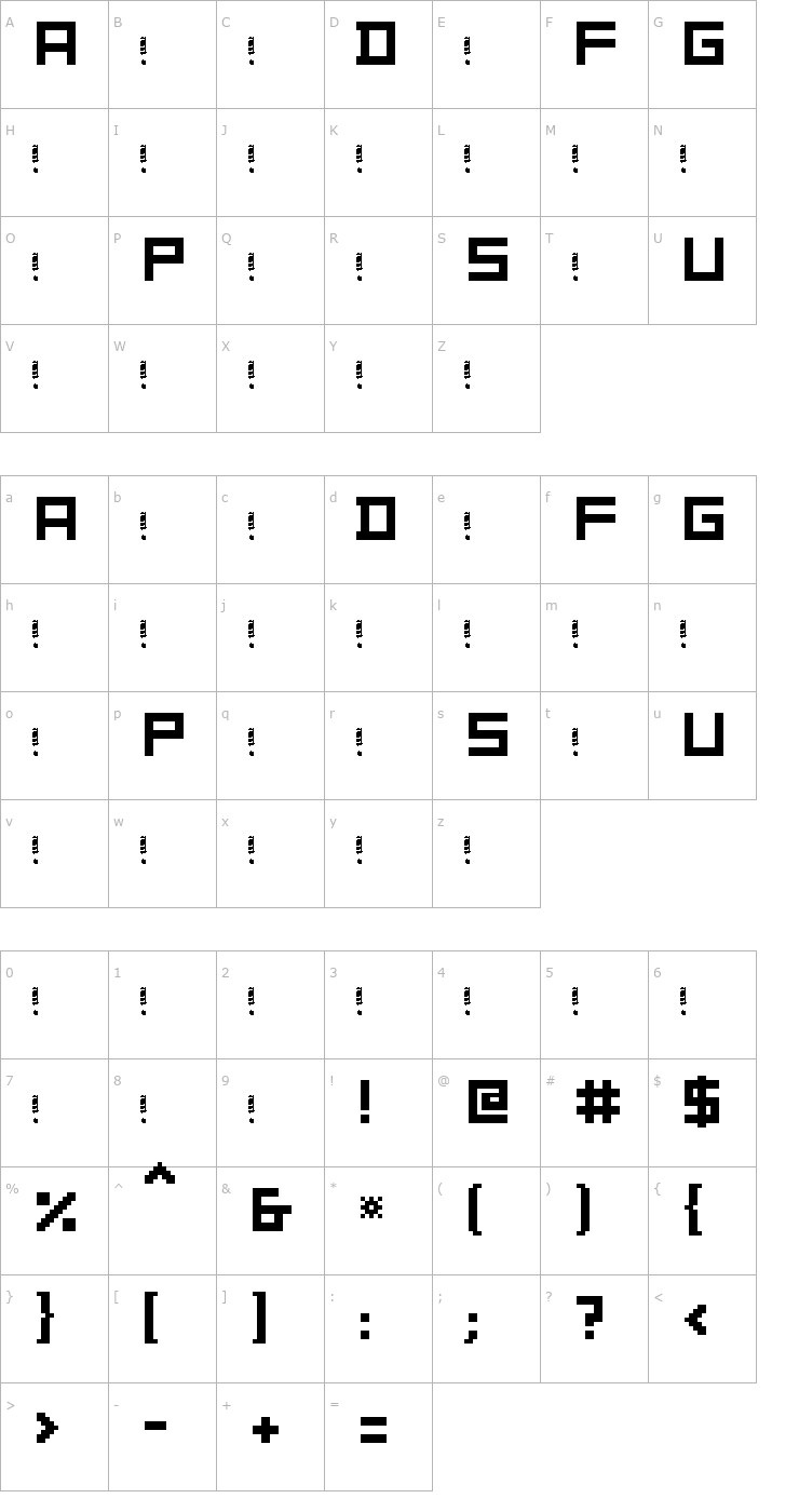 Character Map UF daasaang Font