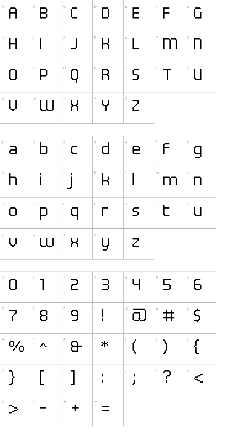 Character Map UF Elementar Basica 13.11.4 a Font