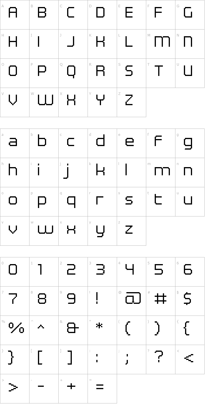 Character Map UF Elementar Basica 13.11.5 a Font
