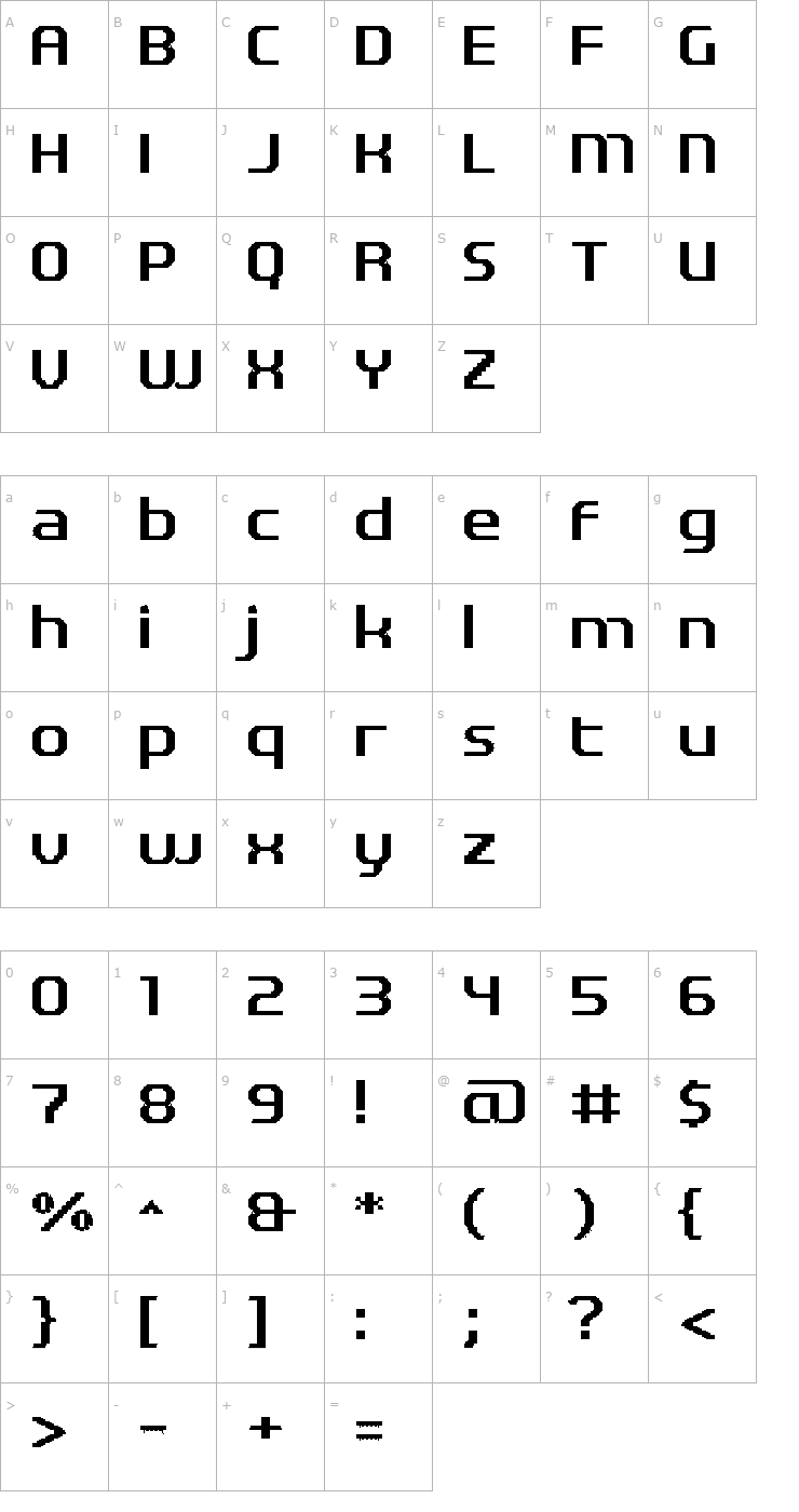 Character Map UF Elementar Basica 13.21.4 a Font