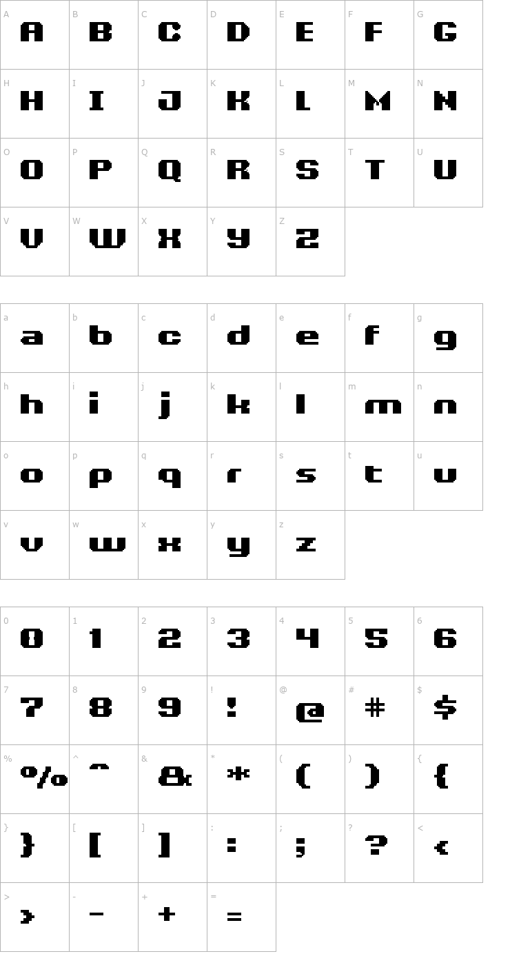 Character Map UF Odyssey Black Font