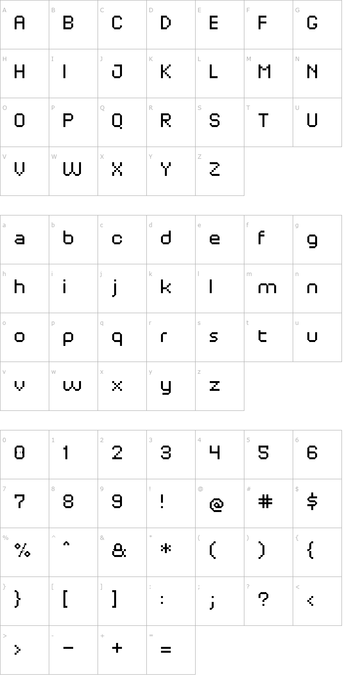 Character Map UF Odyssey Regular Font