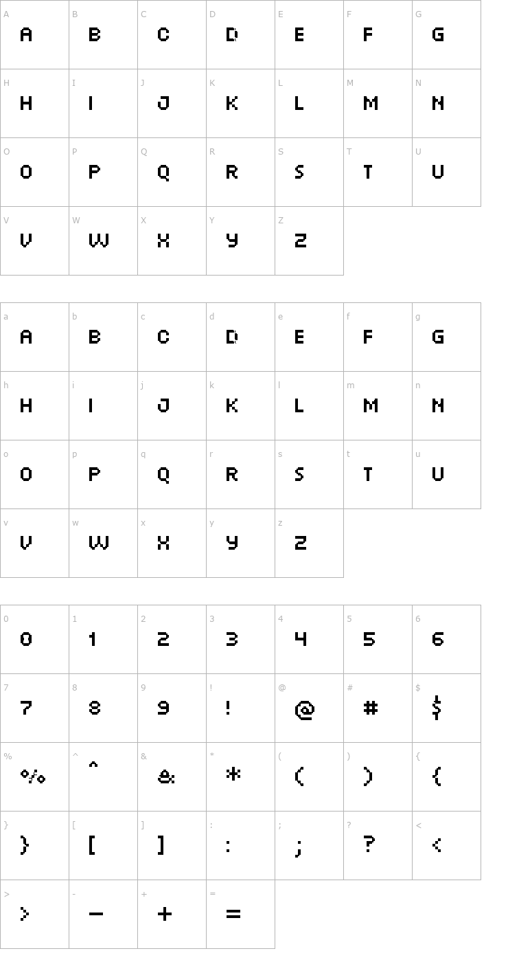 Character Map UF Orbital Menu Font