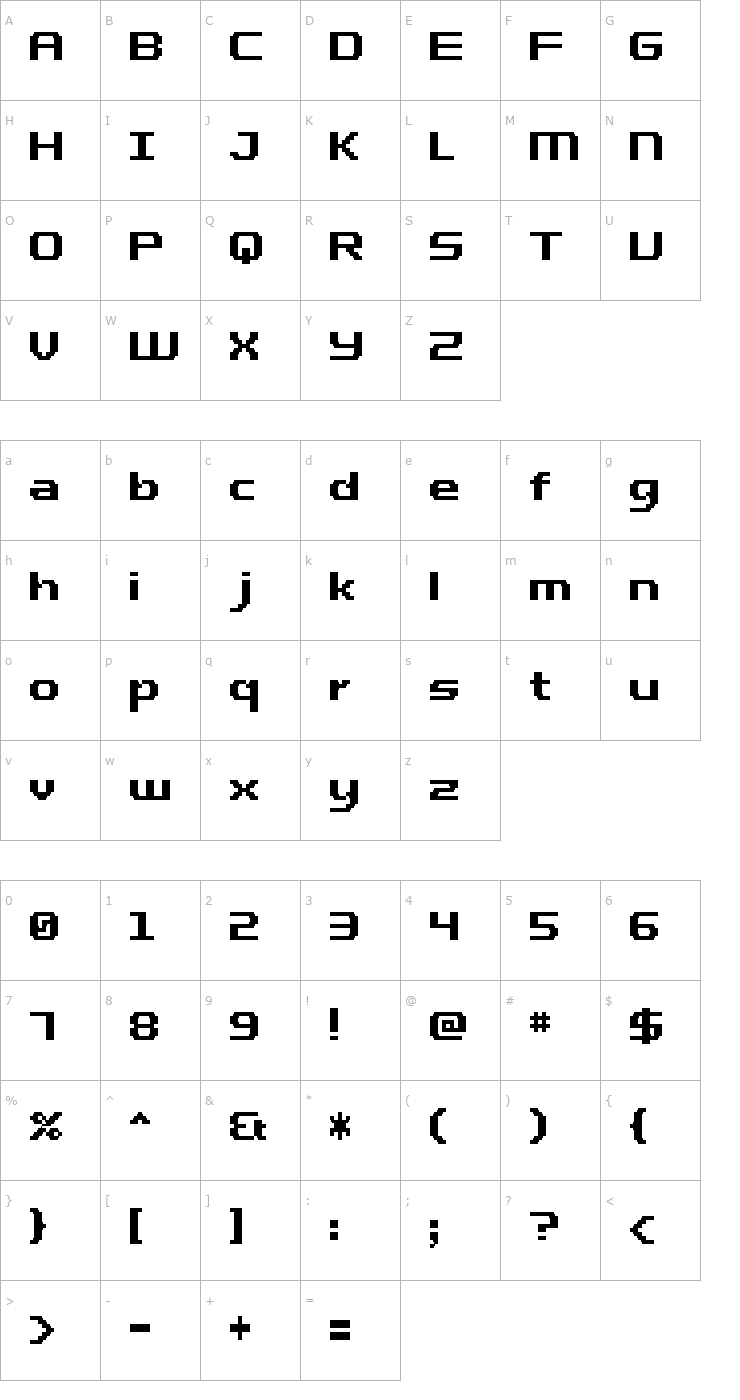 Character Map UF PT Factus Bold Font