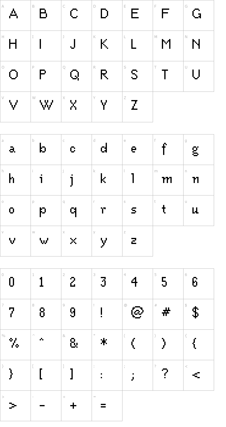 Character Map UF PT Forum Font