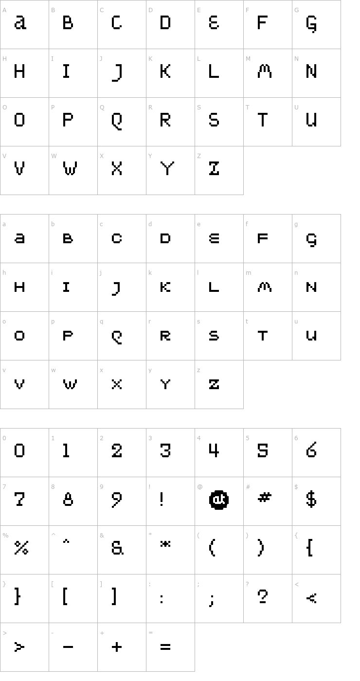Character Map UF PT Unicraze Font