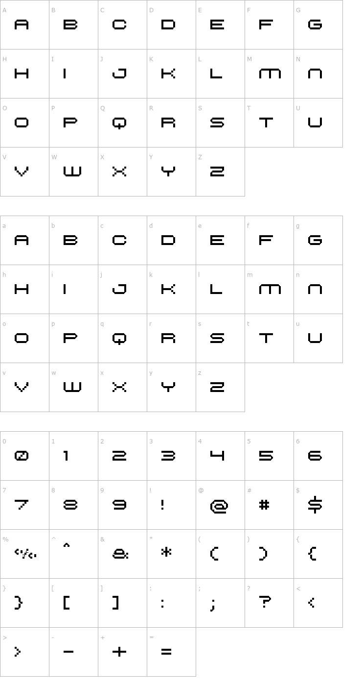 Character Map UF Ultra Menu Font