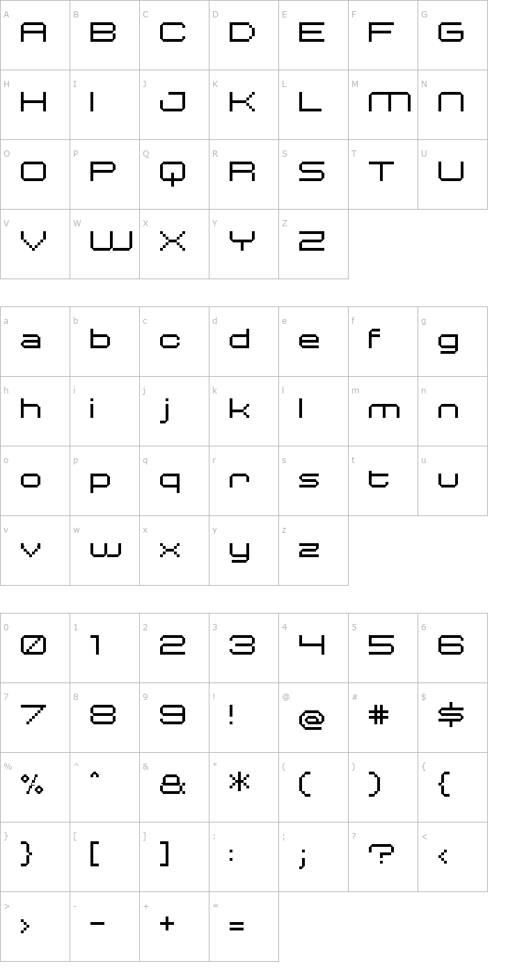 Character Map UF Ultra Regular Font