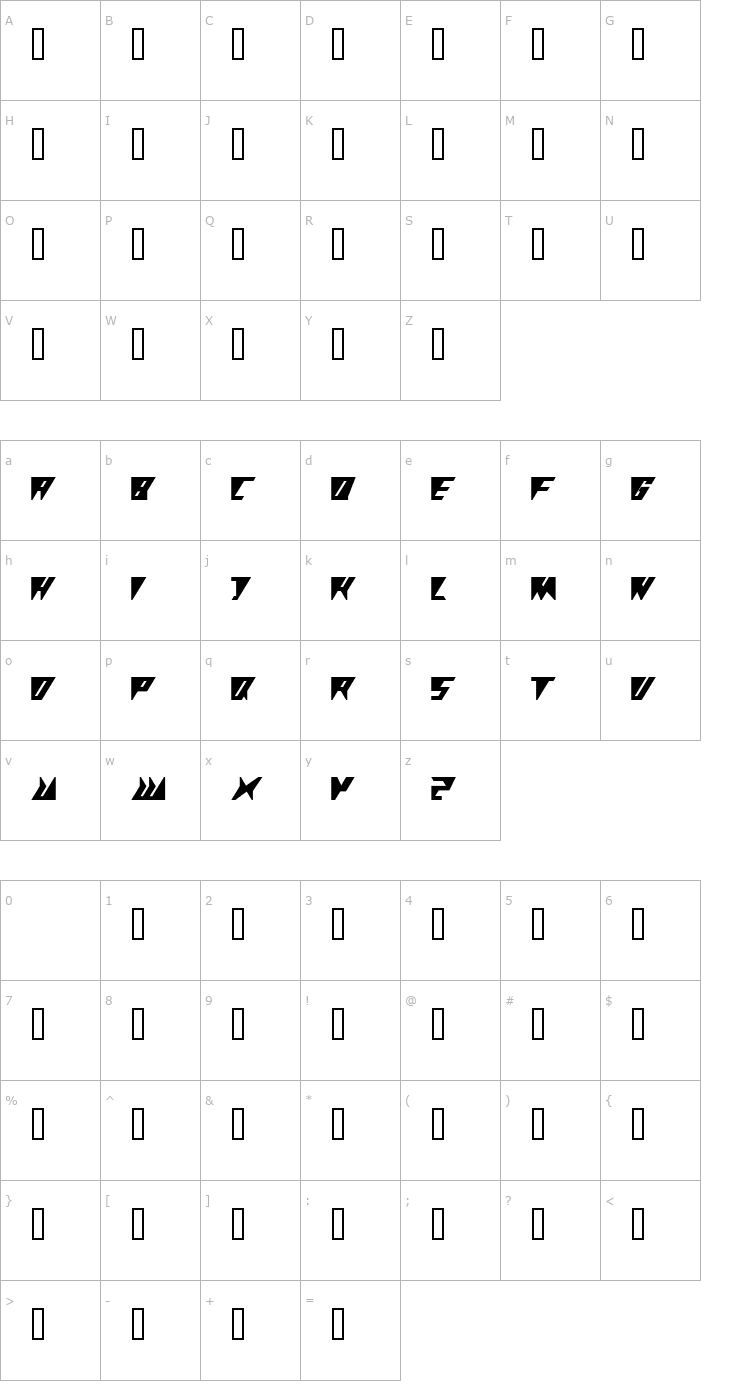 Character Map UFO Bold Font