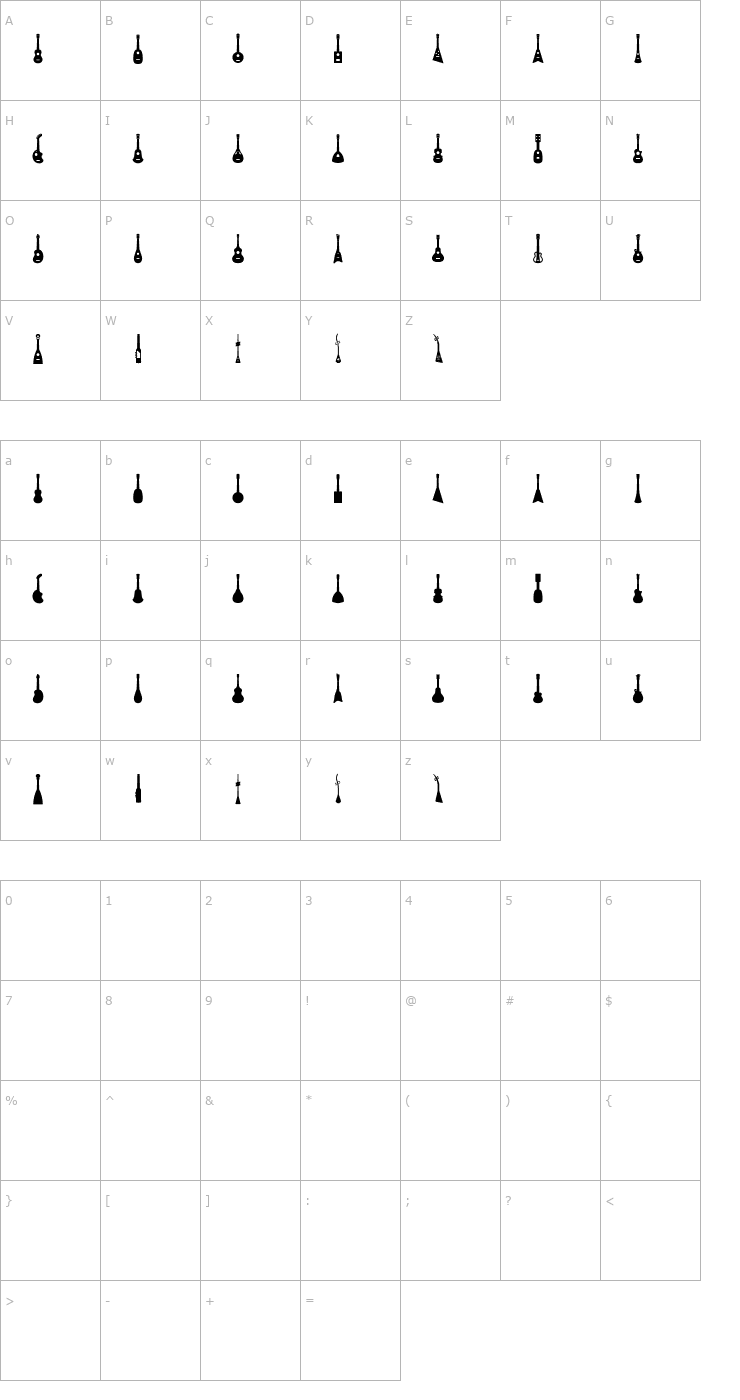 Character Map Ukulele Font