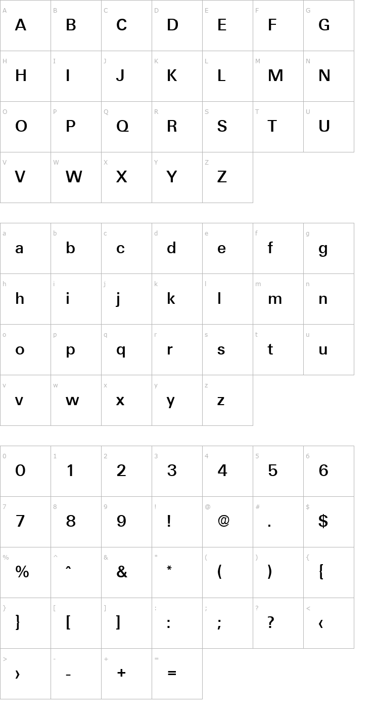 Character Map Ultimate-Medium Font