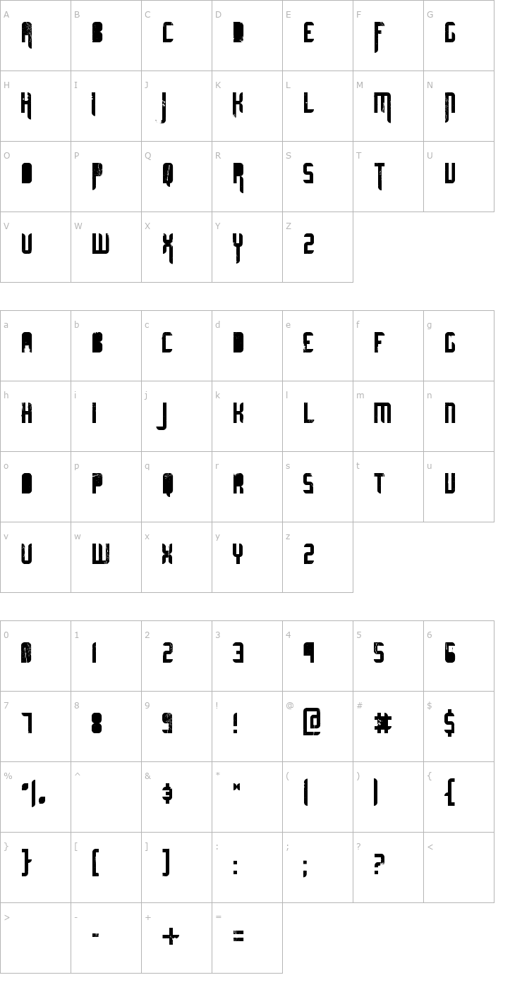 Character Map Ultimate Midnight Font