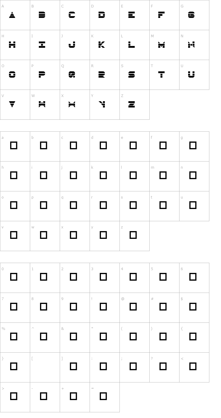 Character Map UltraSonic Font