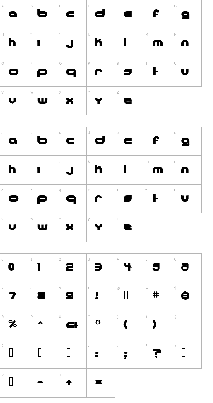 Character Map Ultraworld Font