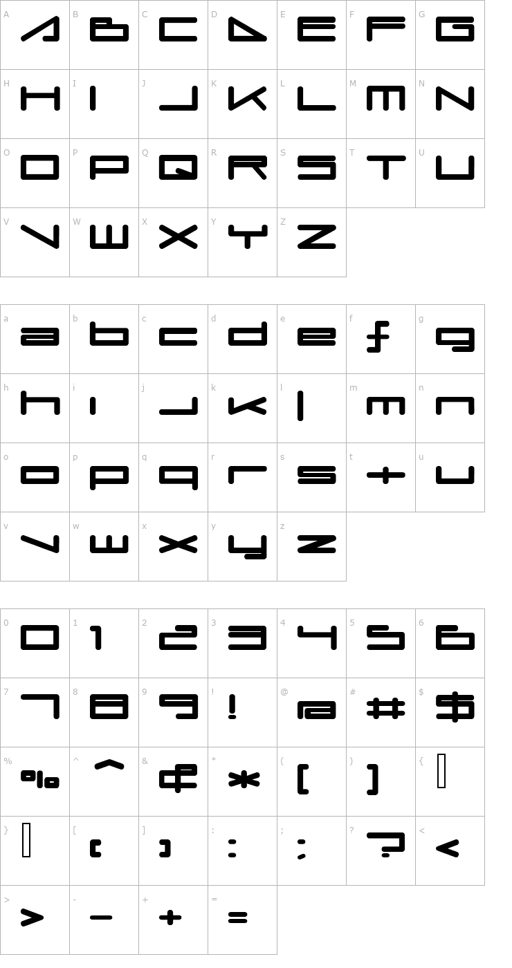 Character Map umopMedium Font