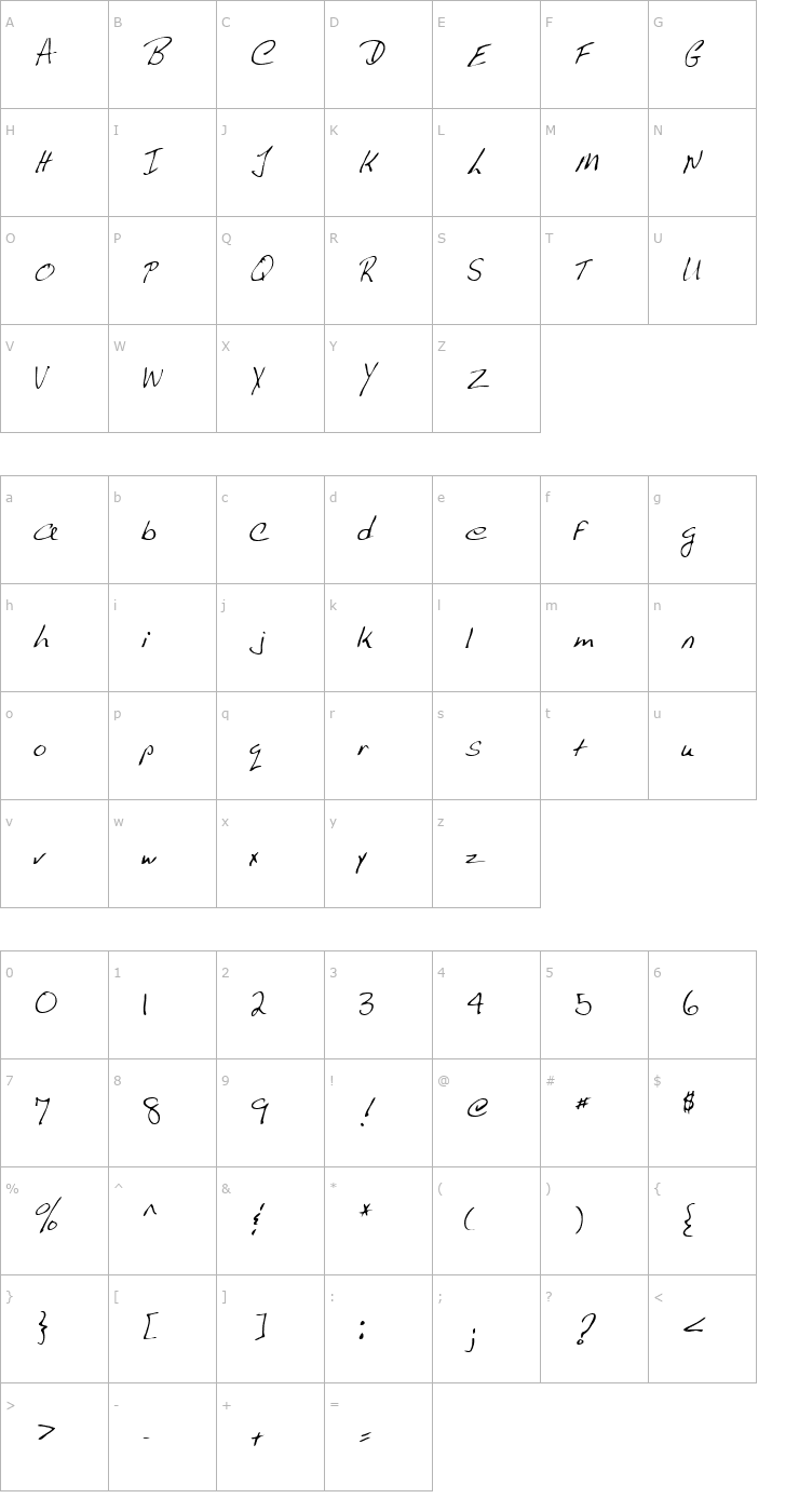 Character Map Umpque Regular Font