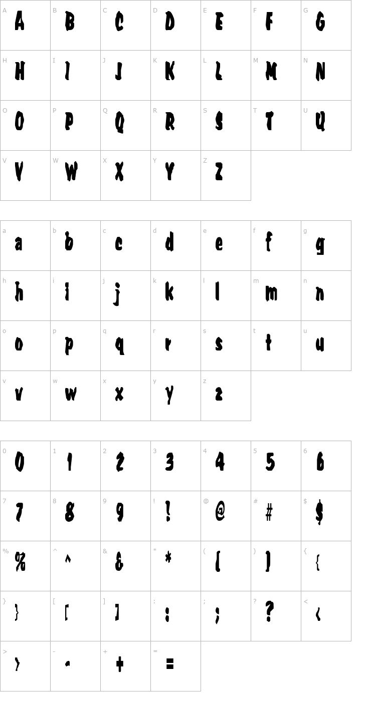 Character Map Umpyre Font