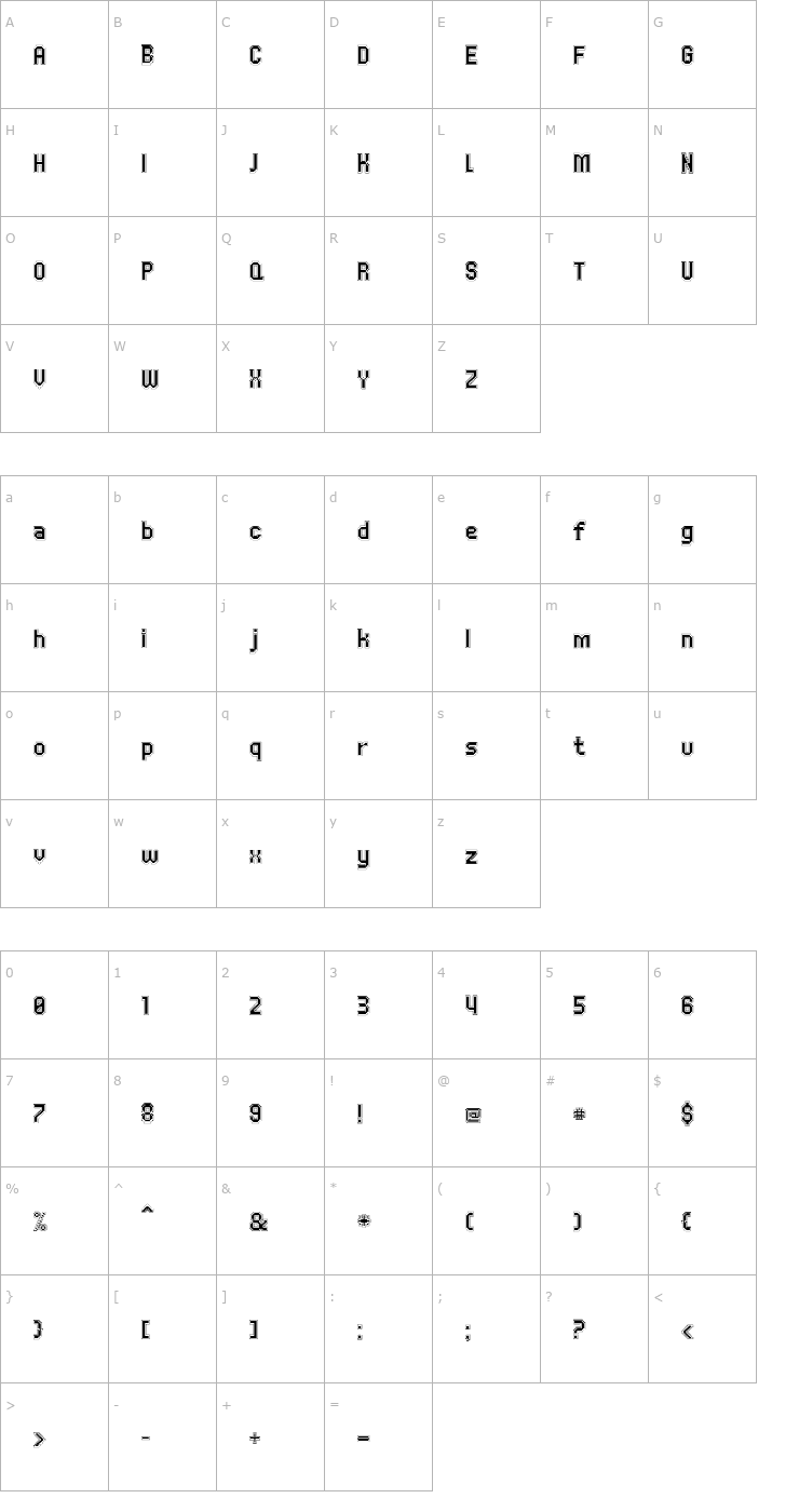 Character Map UNDA-Outline Font