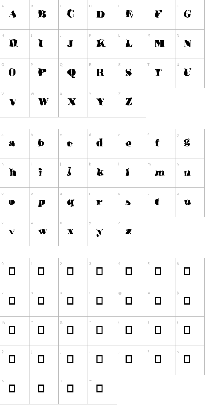 Character Map Underwater Love Font