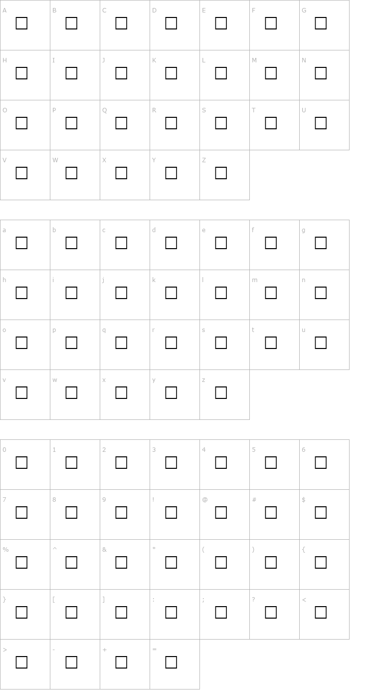 Character Map UNDERWAY Regular Font