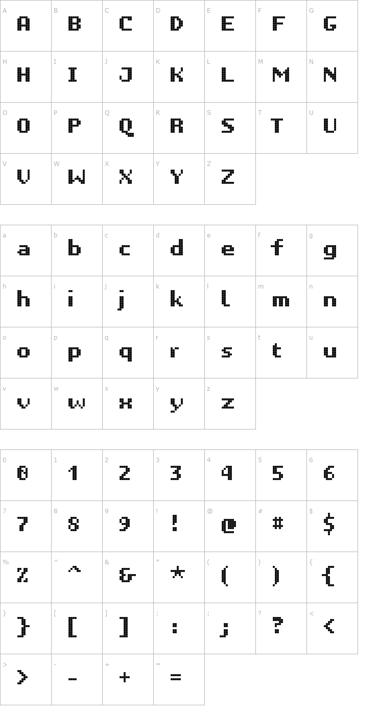 Character Map Unibody 8 Bold Font