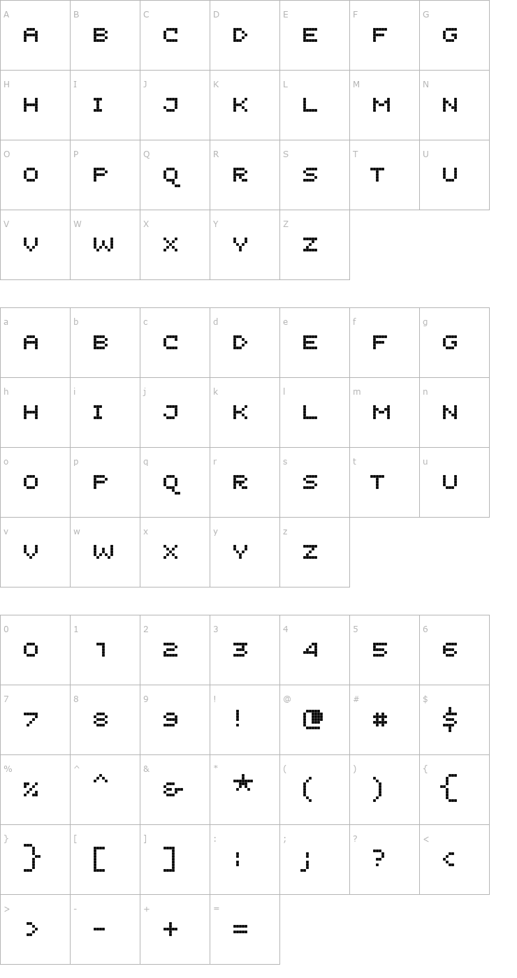 Character Map Unibody 8 SmallCaps Font