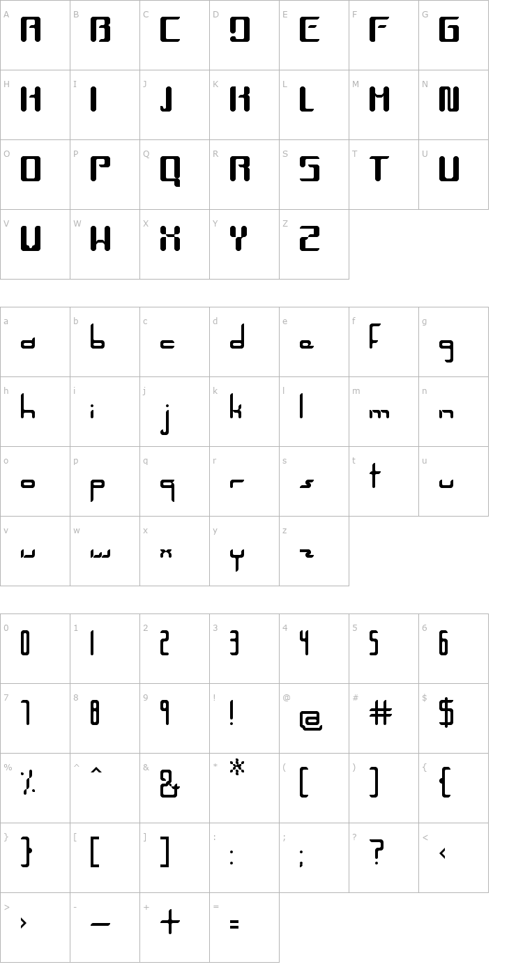 Character Map Unica Font