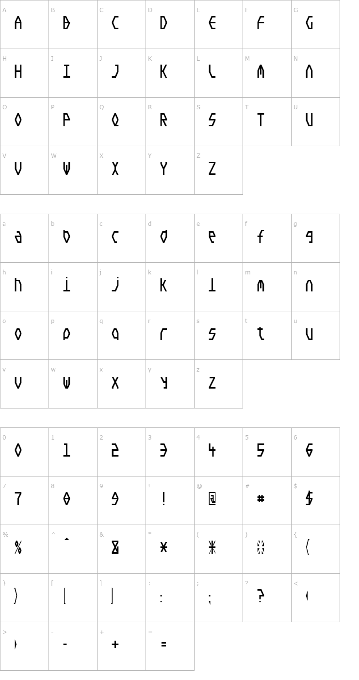 Character Map Union Font