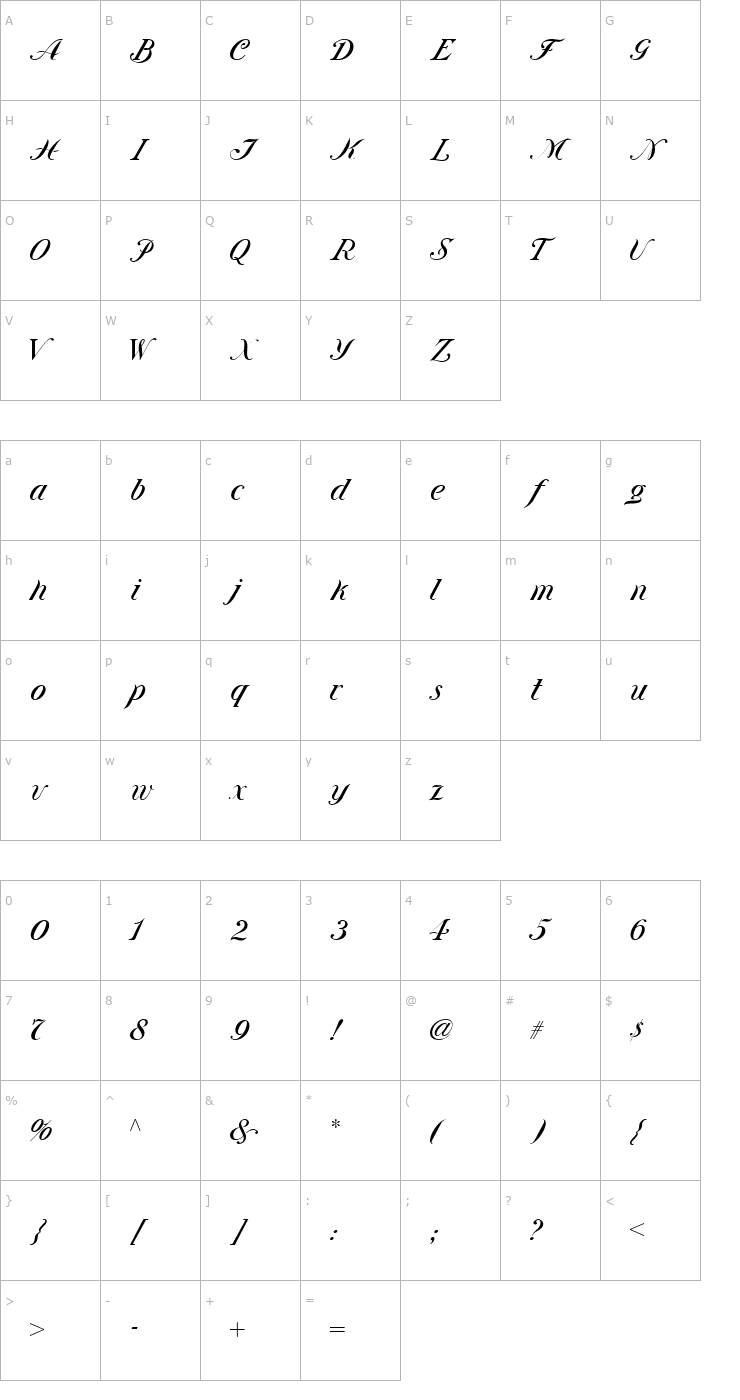 Character Map Union Telegraph NF Font
