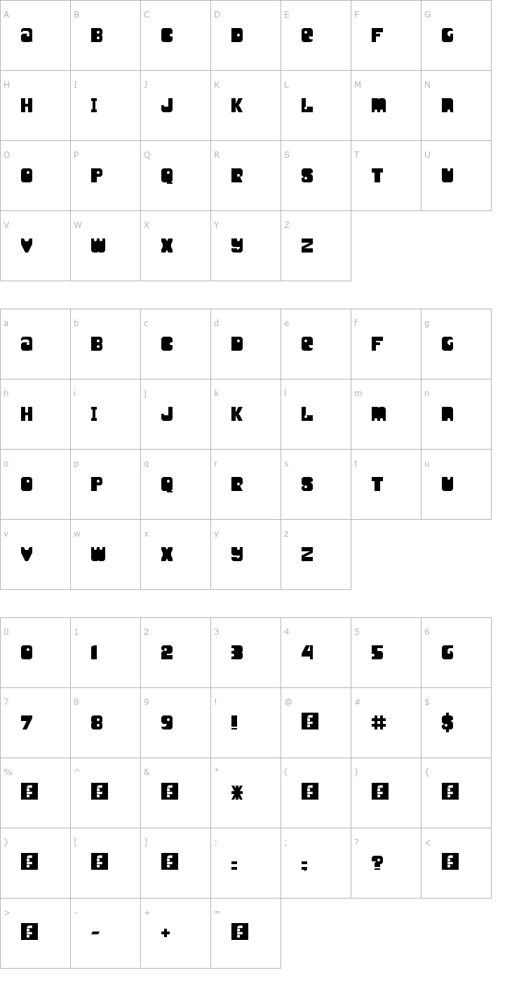Character Map Unity Titling Font