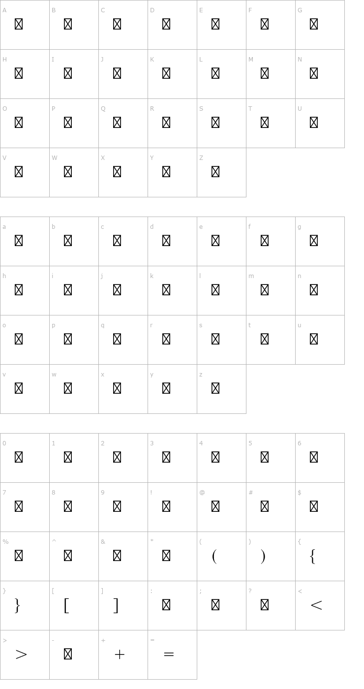 Character Map UniversalStd-GreekwMathPi Font