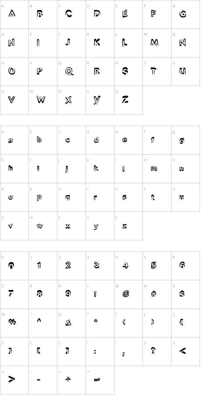 Character Map Unsight Font