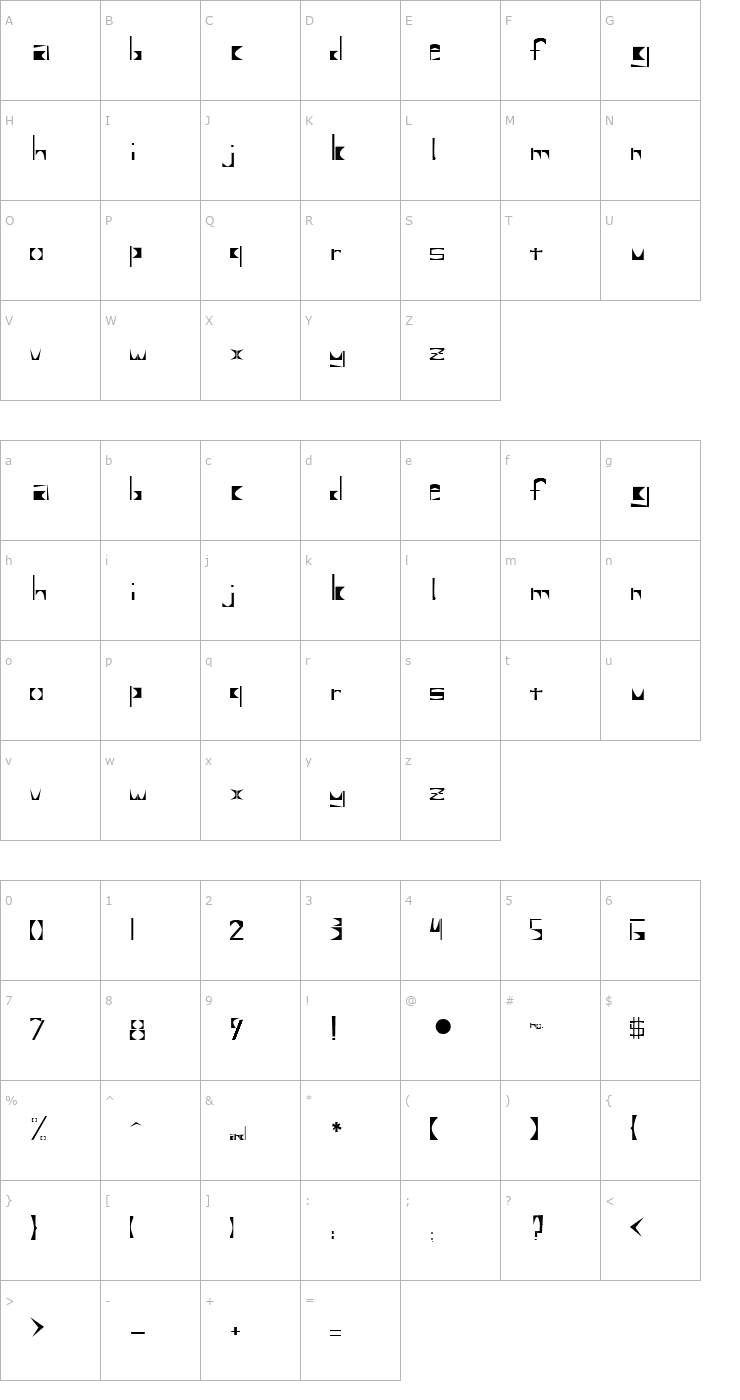 Character Map Untitled 2 Font