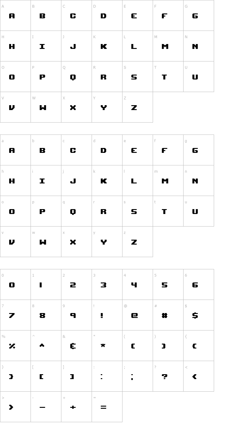 Character Map Upheaval Font