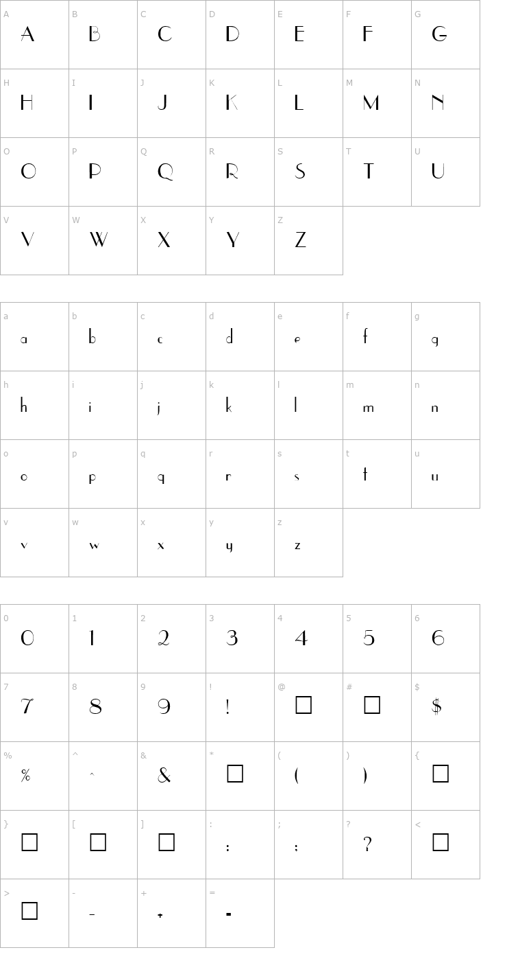 Character Map UppEa Regular Font