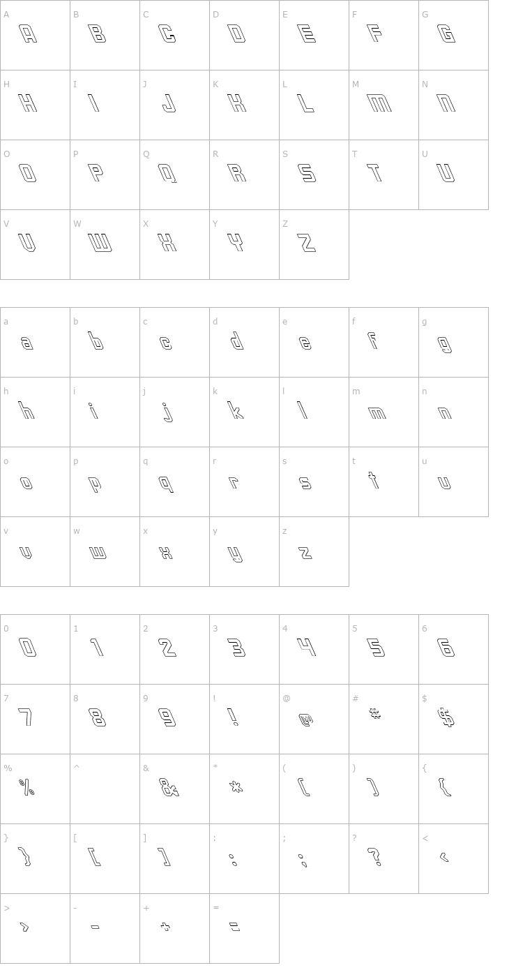 Character Map Upsilon Hollow Extreme Lefties Font