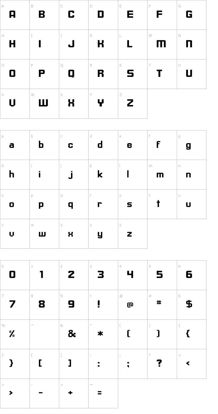 Character Map Upsilon Wd Font