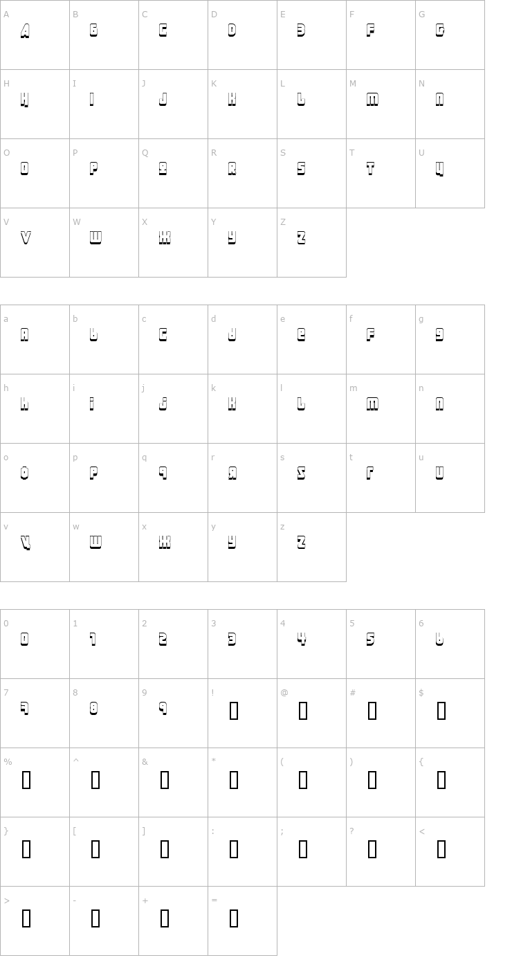 Character Map URAL 3d Font