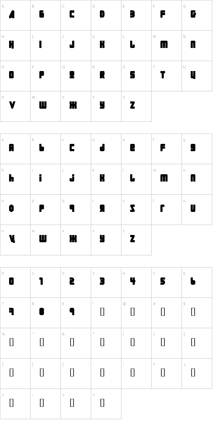 Character Map URAL Font