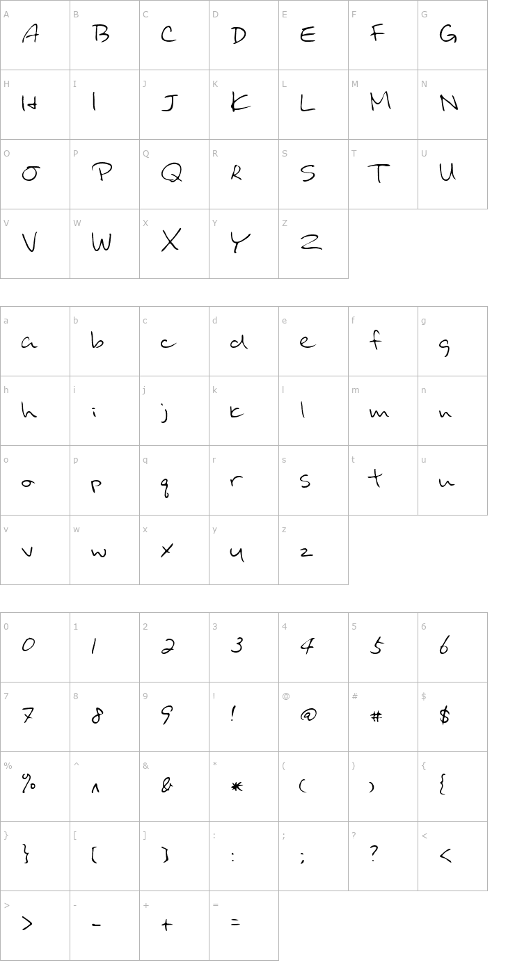 Character Map Urara Regular Font