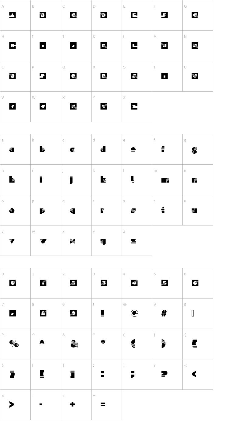 Character Map URWSinasIniD Font