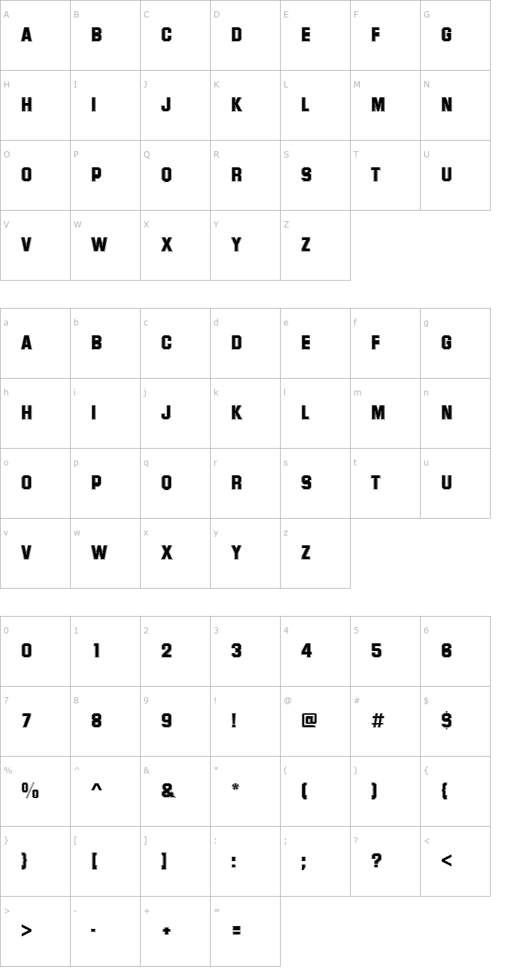 Character Map URWSulpiciusD Font