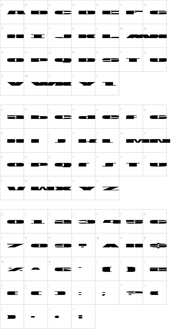 Character Map U.S.A. Expanded Font