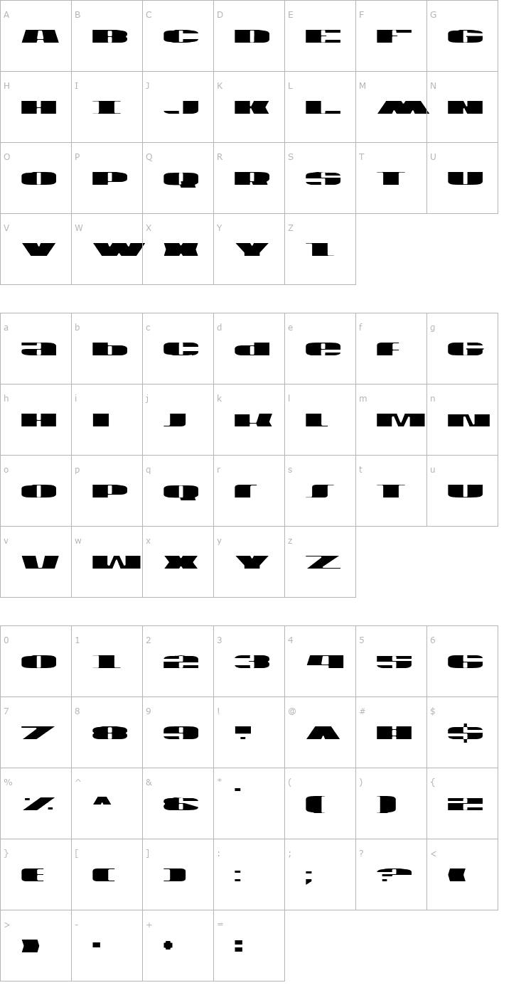 Character Map U.S.A. Light Font