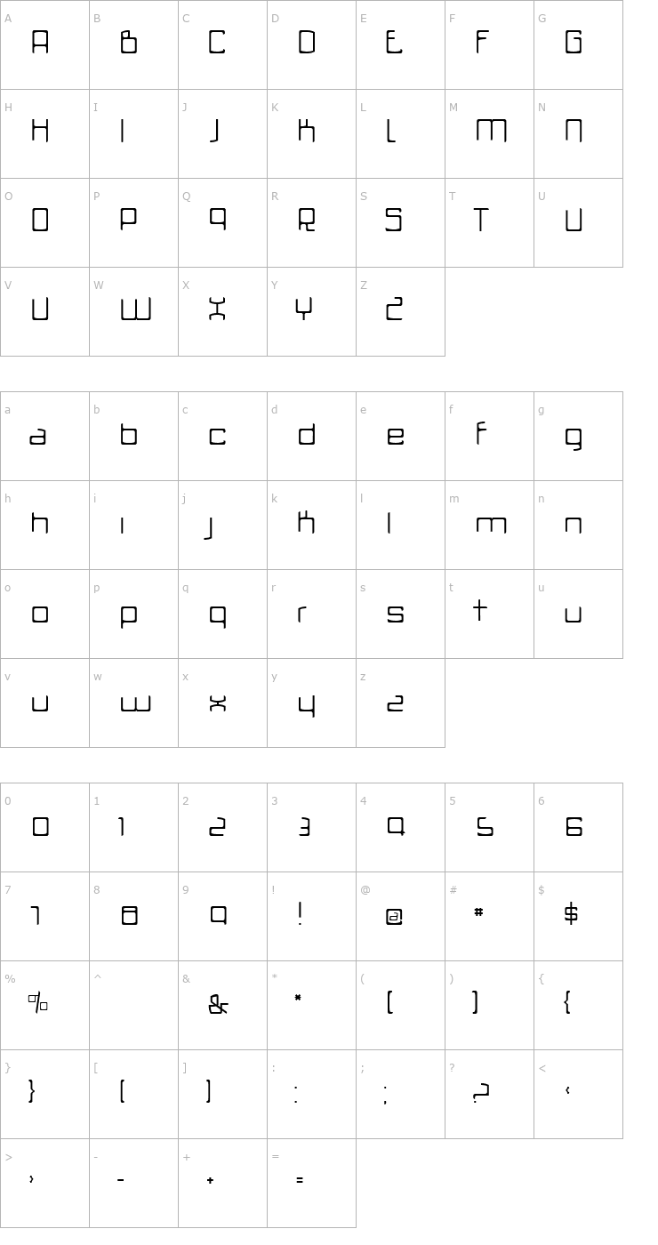 Character Map Utensil Font